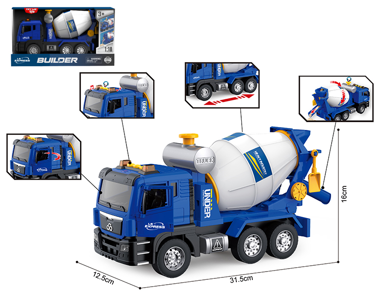 1:10 Friction Engineering Truck(Open Door, Sound, Light, Multifunctional)