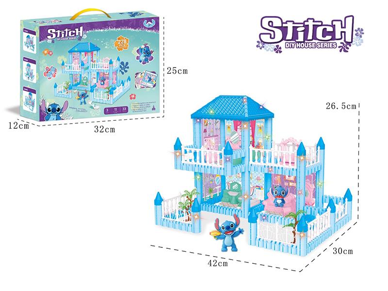 DIY Stitch House - 3 Rooms, 228PCS(With Lights)