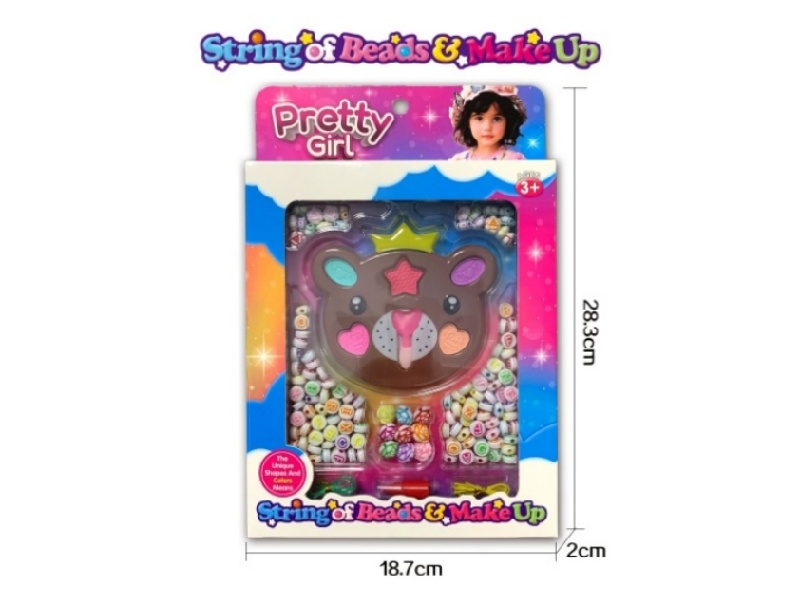 Bear Makeup Colored Acrylic Bead Set