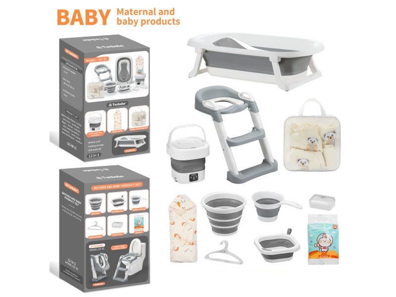 Twelve-Piece Folding Bathtub Set