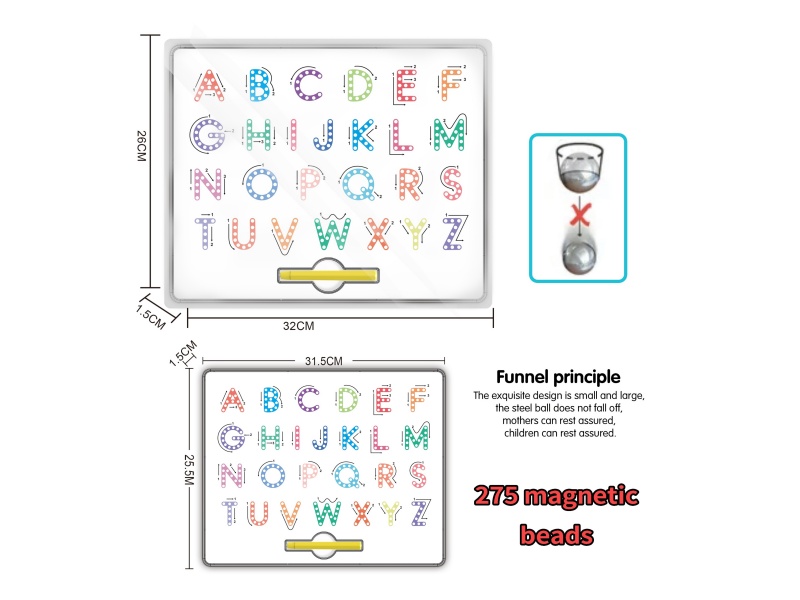 Magnetism Brush Drawing Board (Color Capital Letters In English) (275 Beads)