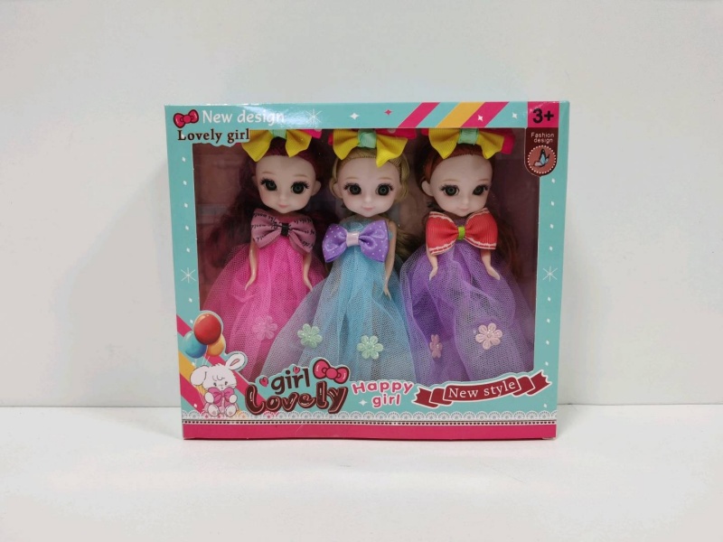 Three 7-Inch Sweet Dolls