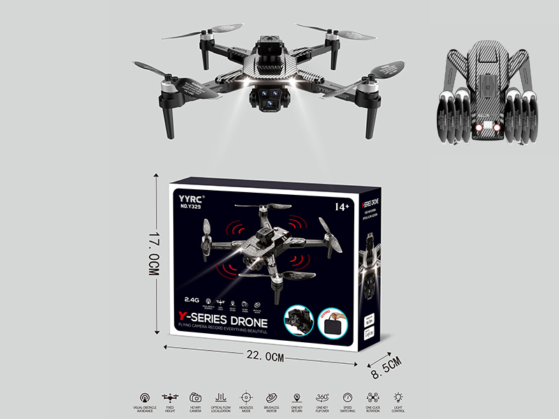 2.4G R/C Brushless Motor, Optical Flow Localization, Dual WiFi Cameras, Folding Aerial Photography Drone
