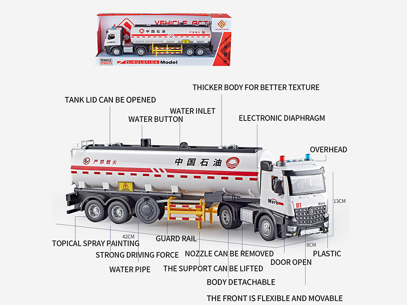 Extended Version Multifunctional Friction Plastic Oil Tank Truck Model