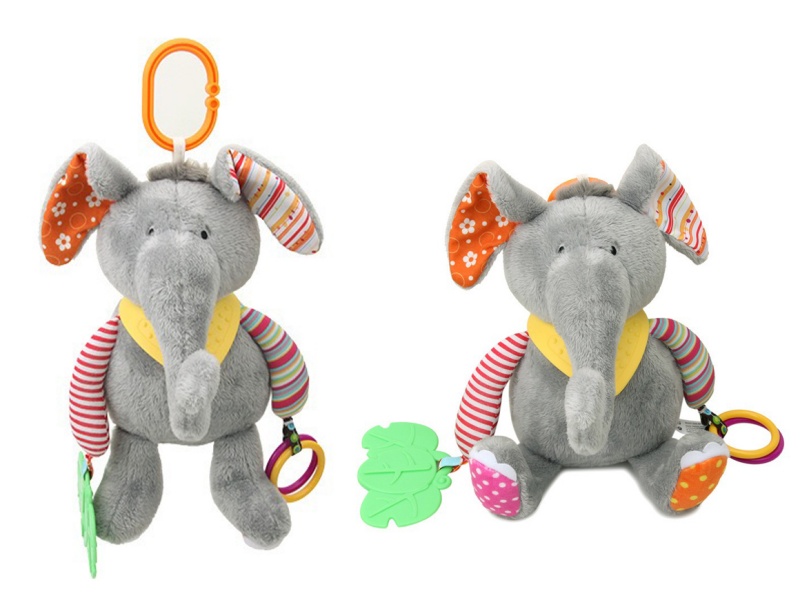 Baby Comfort Big Ivory Rubber Ringing Bell Plush Toy Bed Hang