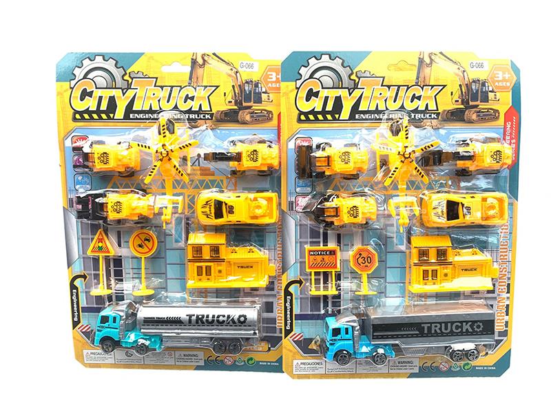 Pull Back Transport Truck City Build Series