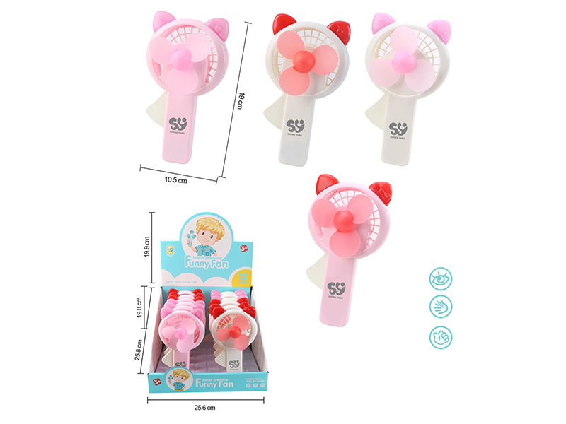 Cartoon Hand-Pressed Fan 12pcs