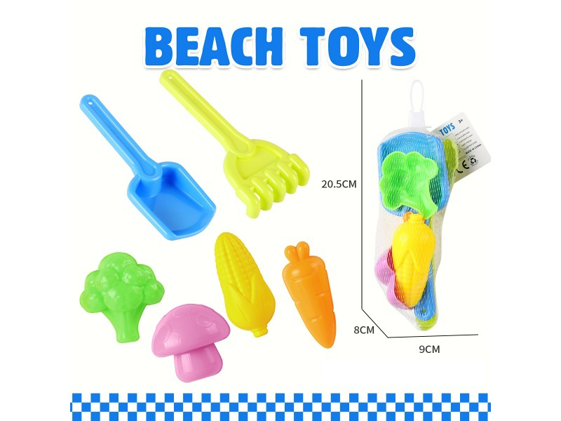 Sand Spade Tools Fruit And Vegetable Mold Set Of 6