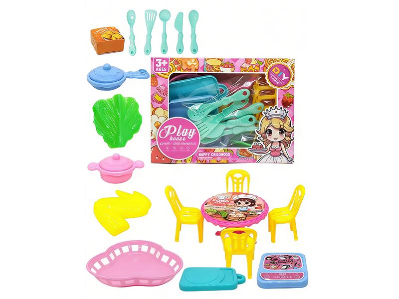 Dining Table Chair Food Set