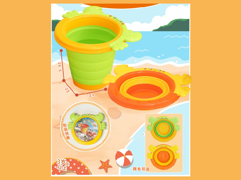 Tpe Soft Rubber Crab Folding Bucket