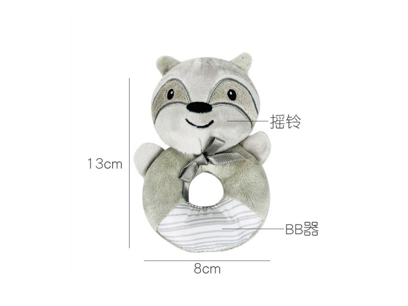 Bb Calls The Bow Tie Raccoon Baby Soothing Plush Hand-Cranked Ring