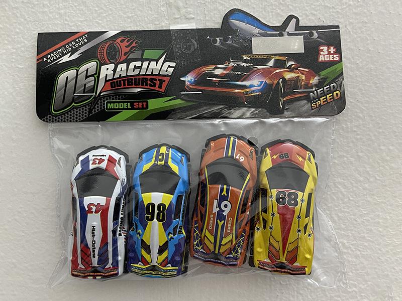 Pull Back Alloy Racing Cars 4pcs