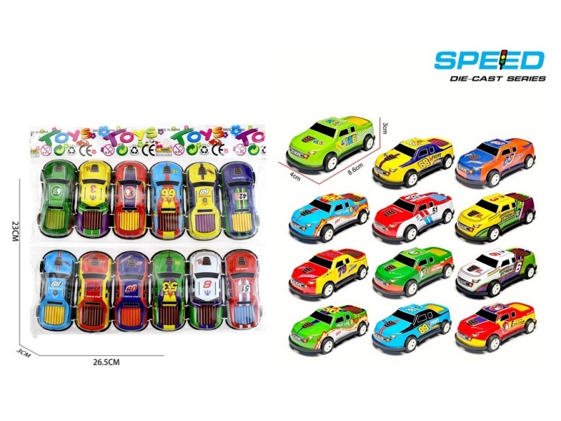Pull Back Iron Racing Cars 12pcs