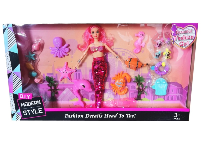 11.5-Inch Full-Joint Doll Mermaid Set