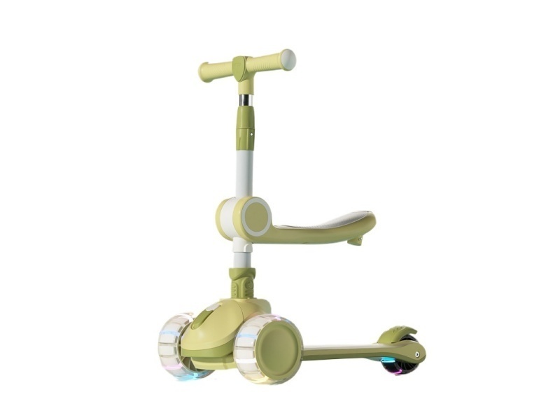 Children'S Scooter, One-Click Folding, Hummer Wheels With Music And Lights (Seat Model)
