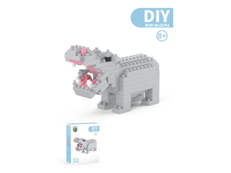 Hippopotamus Animal Building Blocks 136PCS