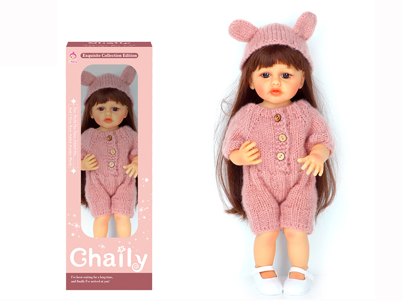 55CM Soft Glue Reborn Baby Doll(Machine Hair Transplant)With Diaper, Birth Card, Woollen Cap