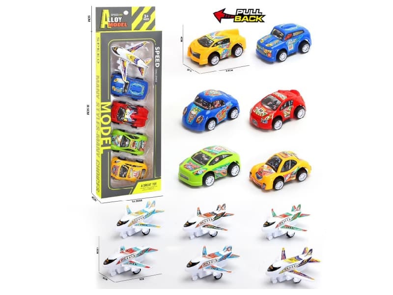 Pull Back Racing Car With Airplane