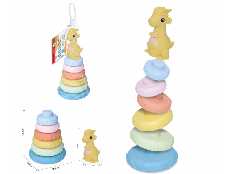 Soft Plastic Dinosaur Stacking Toy 7pcs