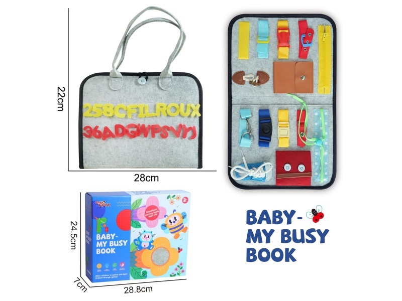 Montessori Early Childhood Education And Intelligence Development - Felt Single-Page Grey Busy Board