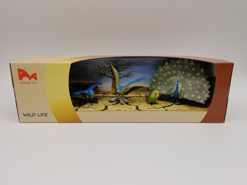 Peacock + Macaw + Parrot + Green Parrot Model