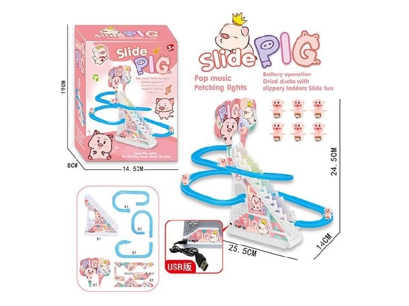 Small Pig Climbing Stairs