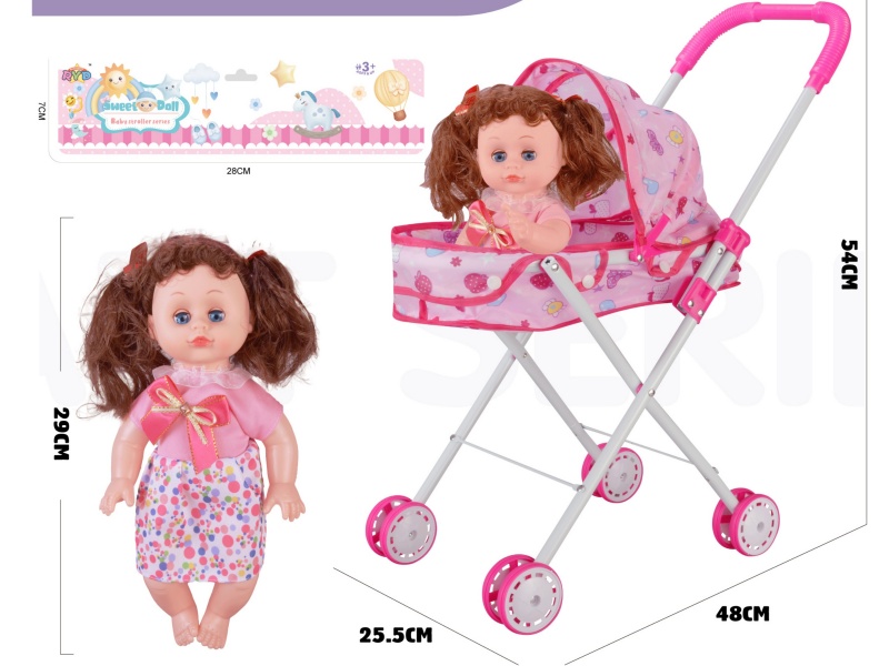 An Iron Trolley With A 16-Inch Doll