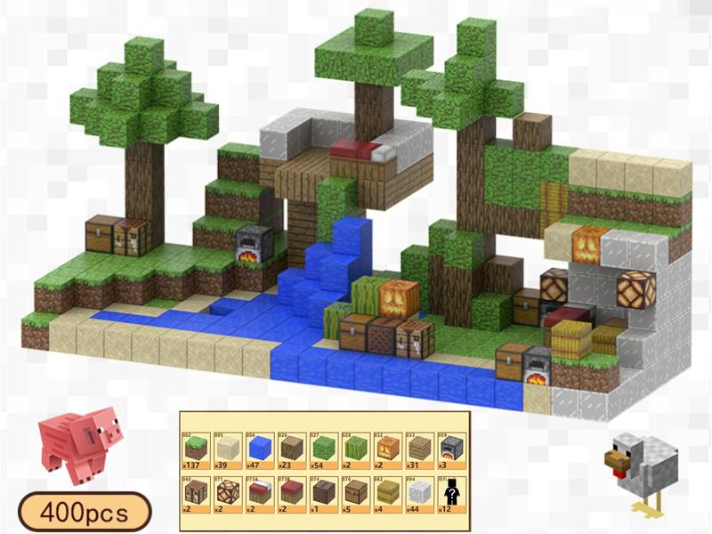 Jungle Beach Magnetic Cube Building Blocks 400pcs