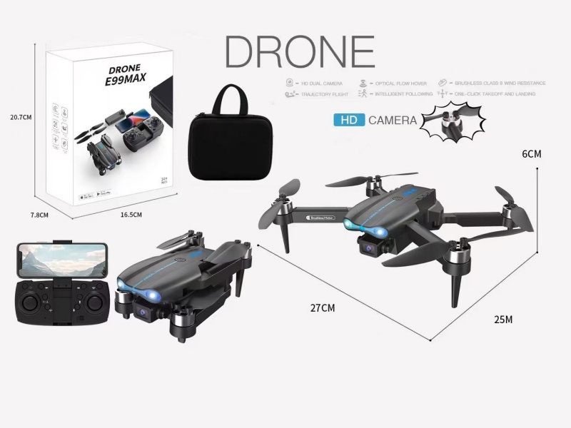 2.4G Remote Control Fold Drone With Dual Cameras(480P), Optical Flow, Brushless Motor