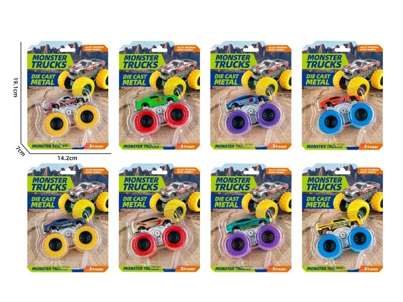 1:64 Large Wheel Double Inertia Alloy Vehicle (8 Models Mixed)