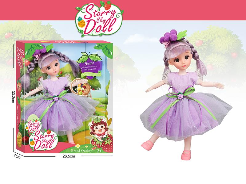12 Inch 11-Joints Fruit Series Doll(Grapes)