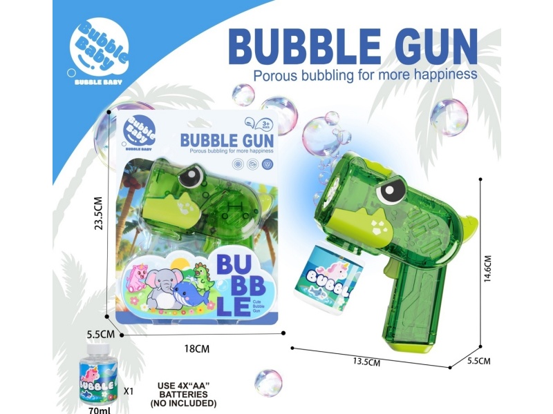 New Transparent Dinosaur Bubble Gun