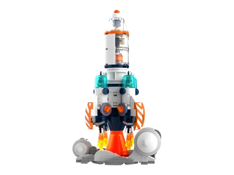 Space Lunar Exploration Rocket Building Blocks