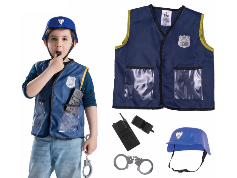 Police Vest + Plastic Cap Cosplay Costume