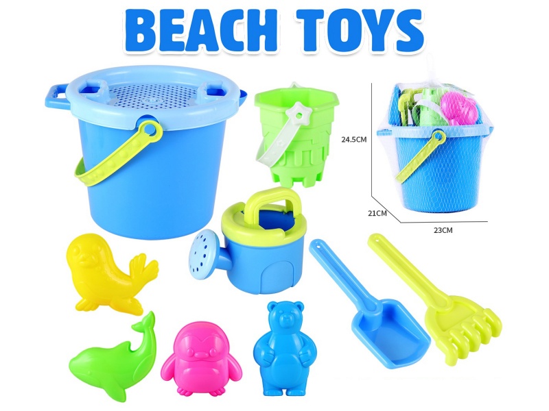 Sand Bucket Polar Animal Sand Mold Set 10pcs