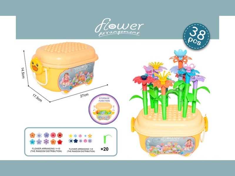 Diy Puzzle Building Block Assembly Flower Arrangement Park Set 38Pcs