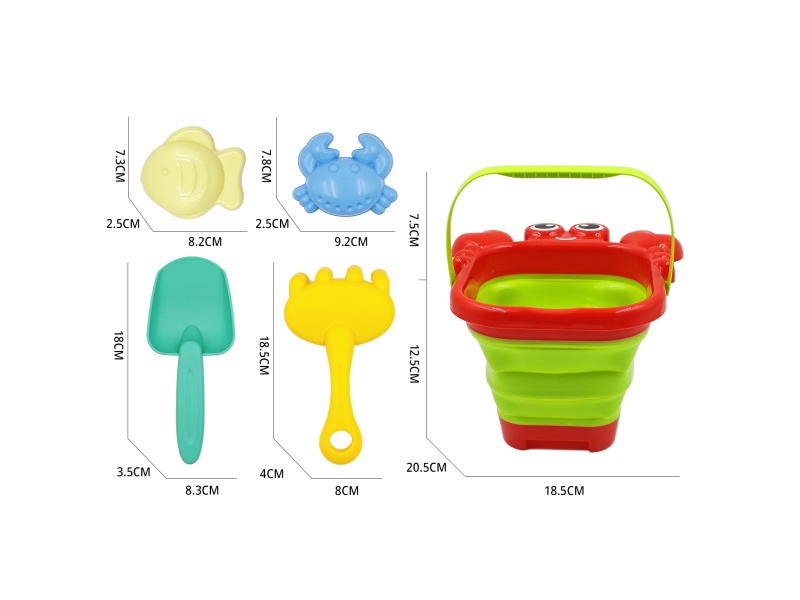 A Set Of 5-Piece Beach Buckets