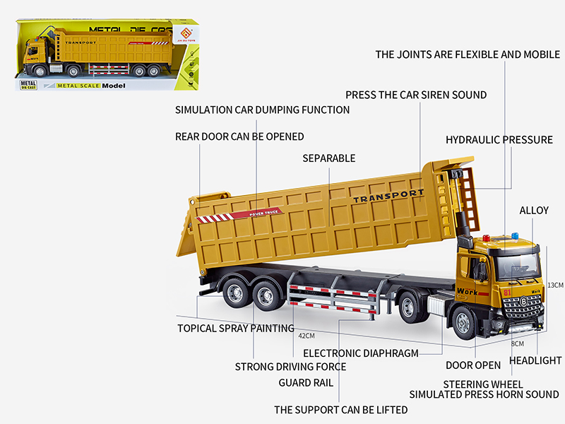 Extended Version Multifunctional Friction Alloy Dump Truck Model