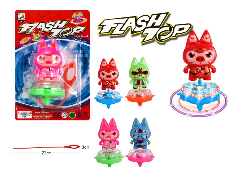 Pig Man Cat Series  Measuring Tape Top Toy With Light