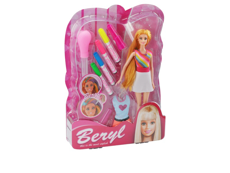 11.5-Inch Belle Solid Doll Fashionable Hair Dye Set
