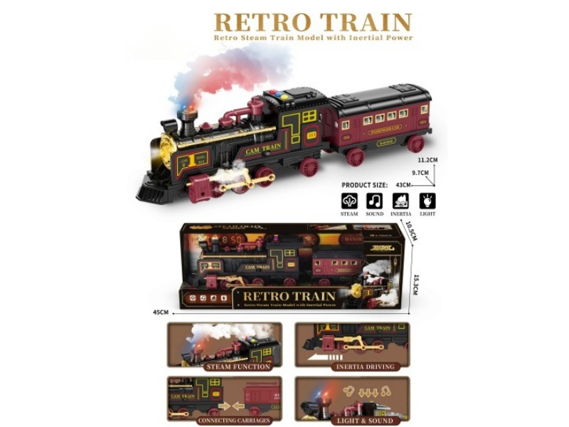 Retro Inertial Steam Spray Train
