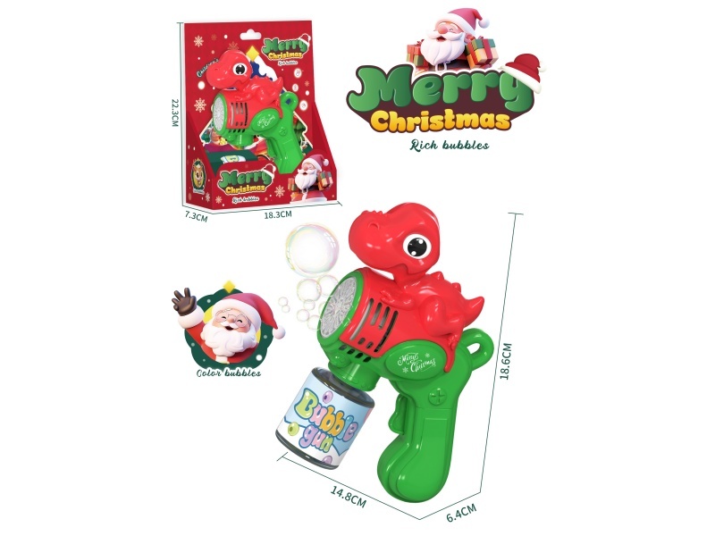 Christmas Electric Light Dinosaur Bubble Gun