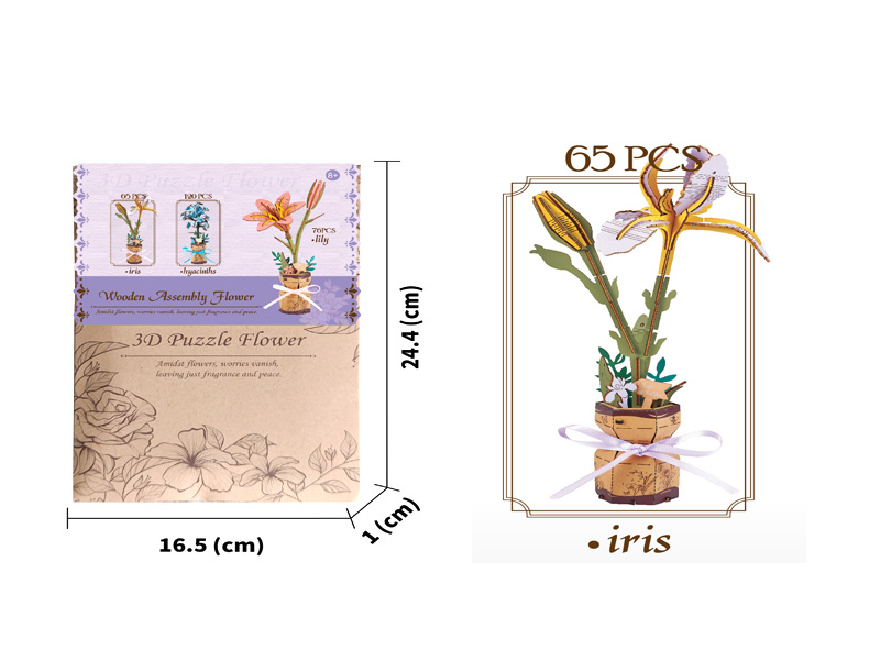 Diy 3D Wooden/Wooden Flowers/Assembled Flowers/Wooden Model Assembled Flowers/Lilies