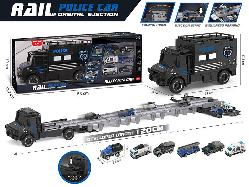 Friction Folding Track Ejection Police Car