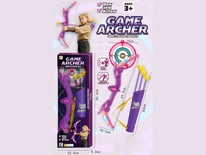 64.5Cm Folding Flash Bow With 3 Arrows/Quiver + Target (Including 3 Ag13 Batteries)