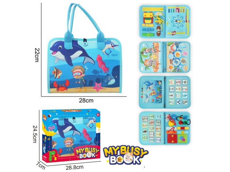 Montessori Early Childhood Education And Intelligence Development - Felt 5-Page Fishing Busy Edition