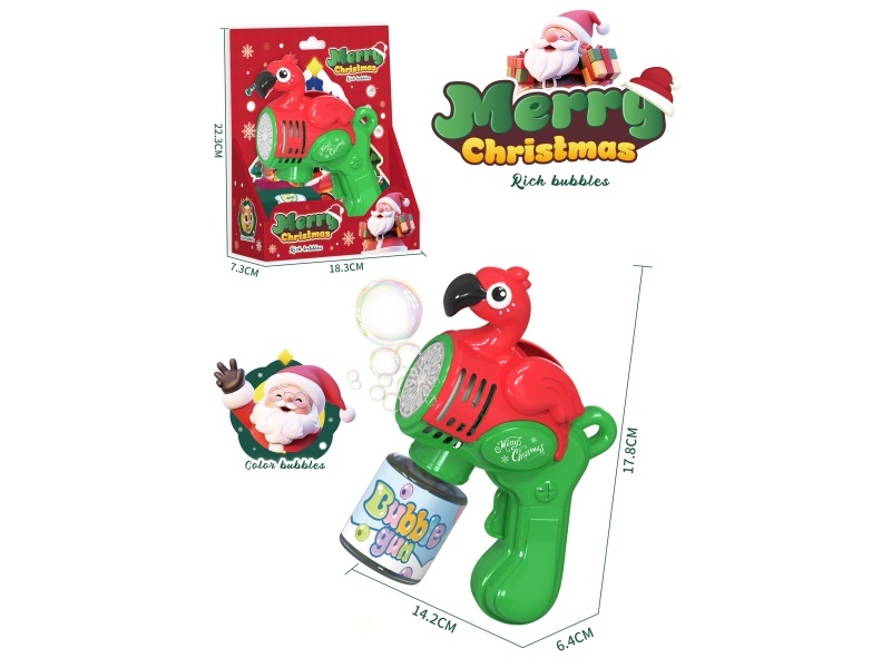 Christmas Electric Light Flamingo Bubble Gun