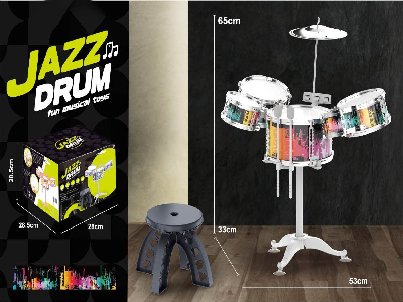 5 Drums, 1 Cymbal, Electroplated Ring, Iridescent Hoop + Stool (Drum 2 1+ Drum 4 2+ Drum 5 2)