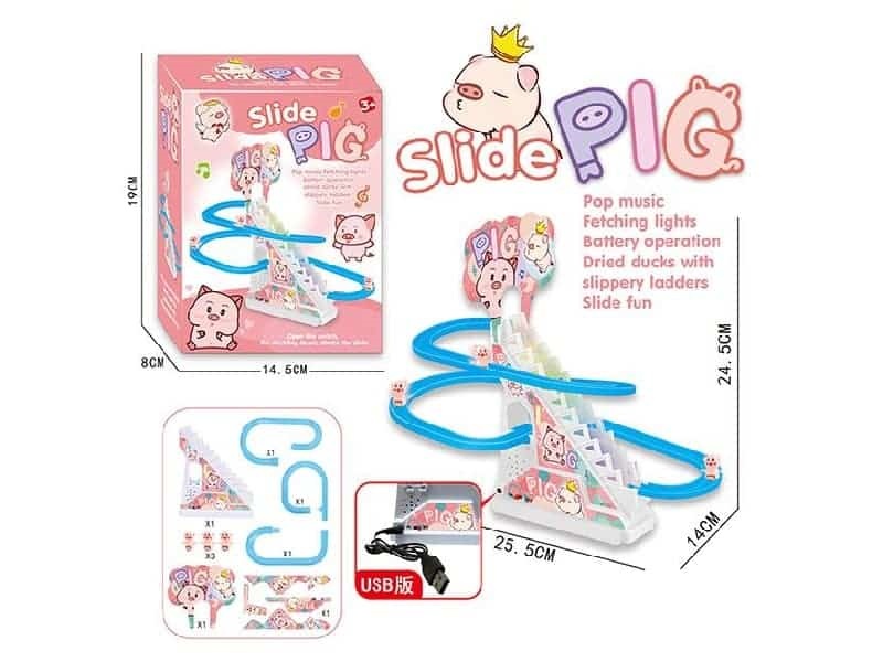 Small Pig Climbing Stairs