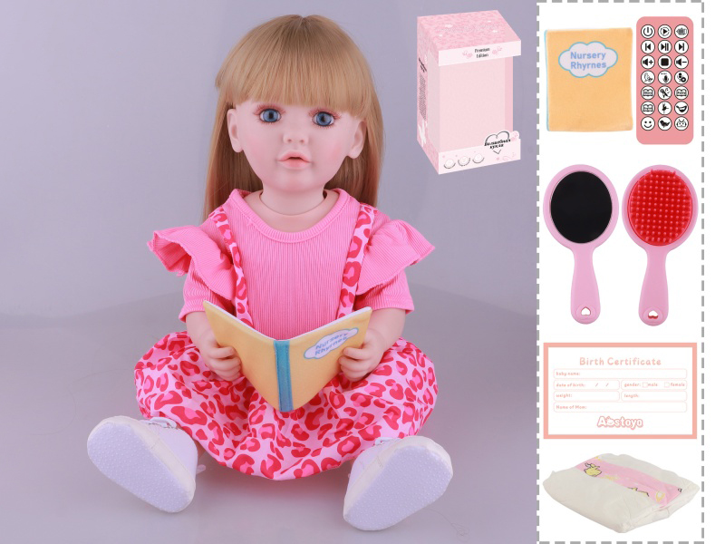 22-Inch Bionic Smart Rebirth Doll, Capable Of Bionic Shaking Of The Head, Raising Of The Hand, Mouth Movement To Speak, Intelligent Dialogue, Recording, Imitating The Tongue, Oral Skills, Dance Music